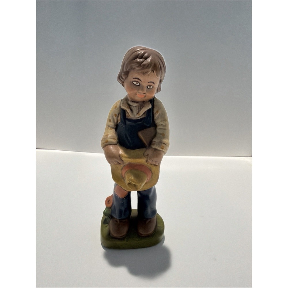 Vintage 1972 Farm Ranch Boy Ceramic Figure -8"- ceramichrome inc. HC-1